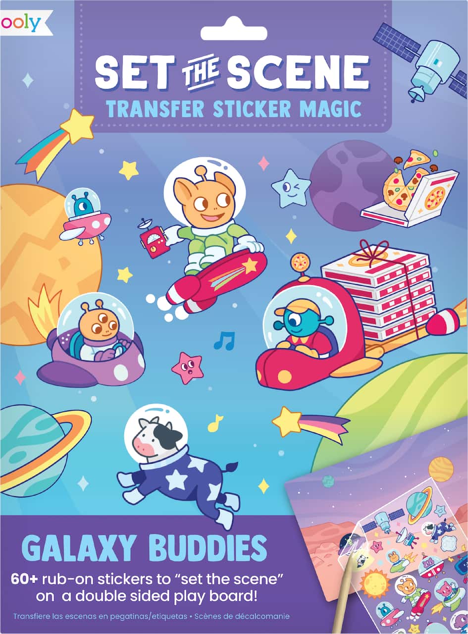 OOLY Galaxy Buddies Set The Scene Transfer Stickers Magic